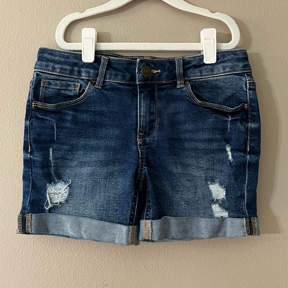 SO Girl’s Denim Jeans Shorts Dark Blue - Size 10